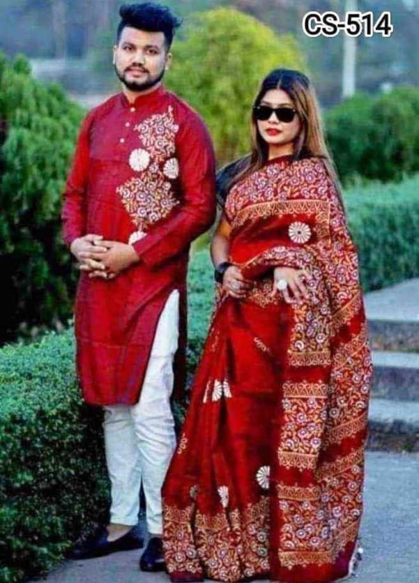 প্রিয়জনের সাথে মিলিয়ে ট্রেন্ডি শাড়ি-পাঞ্জাবি!